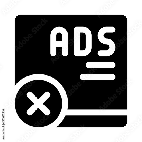 No ads glyph icon