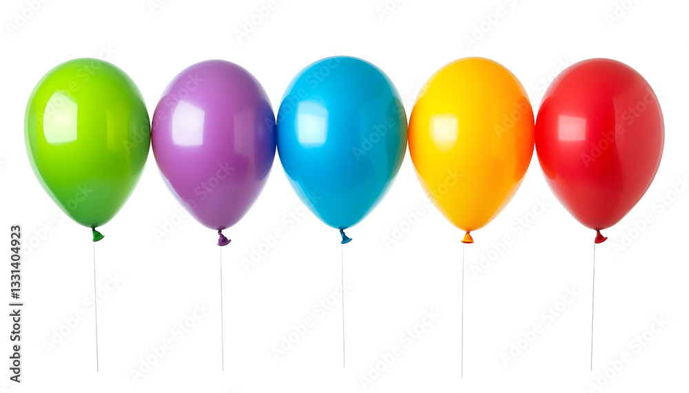 balloons of different colors, isolated on white, set balloons of different colors, isolated on white, set