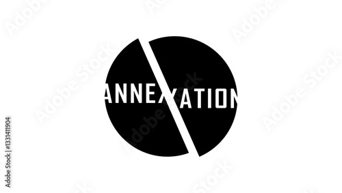 annexation lettering, black isolated silhouette