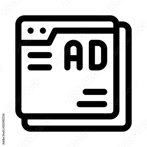 Banner ad line icon