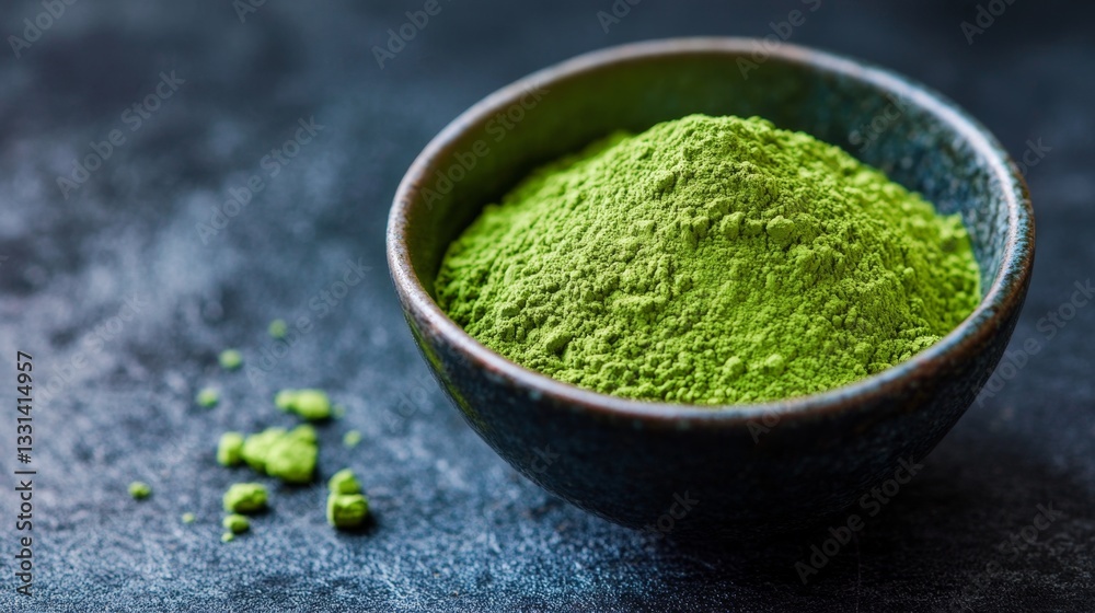 Rich Matcha Powder in Deep Emerald Green Color for Culinary Use Rich Matcha Powder in Deep Emerald Green Color for Culinary Use