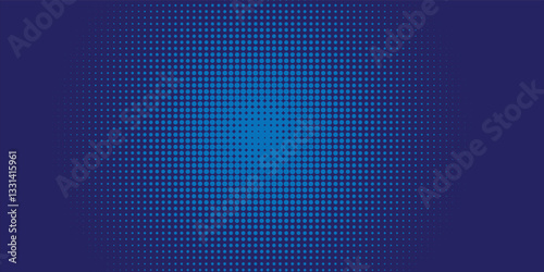 Vector halftone dots background. Colorful comic pattern. Radial gradient hexagon texture for banner