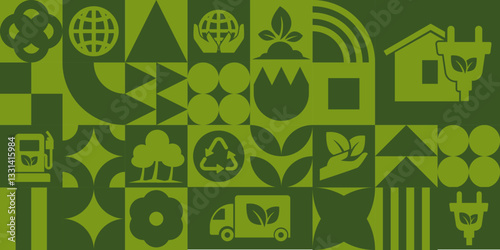 Green energy eco friendly symbols