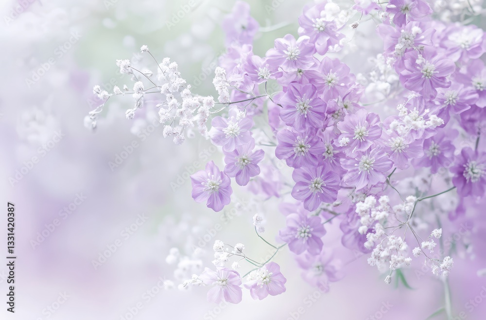 custom made wallpaper toronto digitalSoft and Delicate Purple Flowers with White Accents in a Gentle Dreamy Background of Blurred Nature Colors Ideal for Romantic and Serene Themes