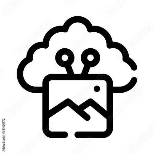Cloud image line icon