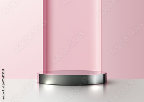 luxury silver cylindrical p...