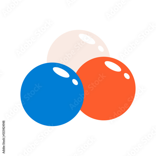 Three colorful chewing gum balls