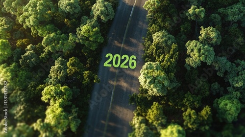 Aerial View of a Forest Road Showing 2026 a Vision for Environmental Sustainability