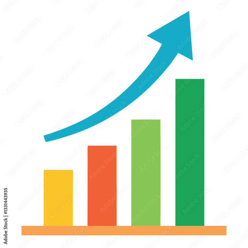 An illustration of a growth chart-with a dynamic. An illustration of a growth chart-with a dynamic.