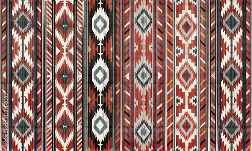 Navajo tribal vector seamless pattern. Native American ornament. Ethnic South Western decor style. Boho geometric ornament. Vector seamless pattern. Mexican blanket, rug. Woven carpet illustration