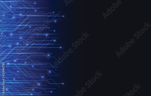 Abstract background with technology circuit board texture. Electronic motherboard illustration. Communication and engineering concept. Vector illustration