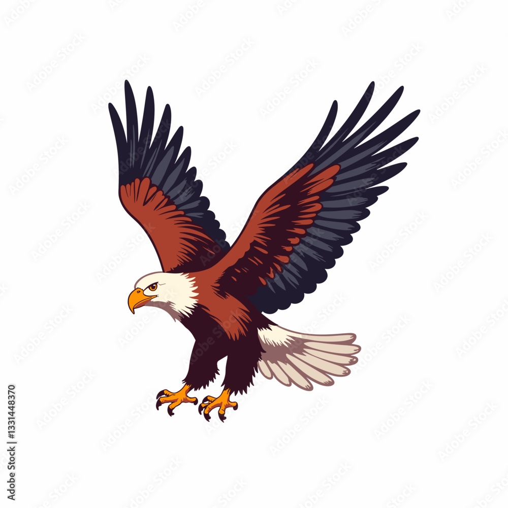 Obraz premium Majestic eagle soaring in flight, symbol of freedom