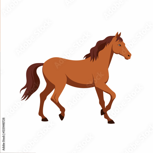 Illustration of a graceful horse walking, animal symbolism