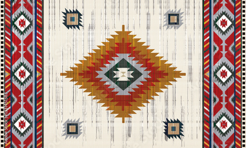 Navajo tribal vector seamless pattern. Native American ornament. Ethnic South Western decor style. Boho geometric ornament. Vector seamless pattern. Mexican blanket, rug. Woven carpet illustration