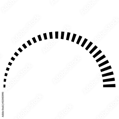 dotted semicircle, scale of a measuring instrument, Curved Black Stripes