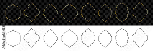 Black and golden linear Arabic door or window collection.