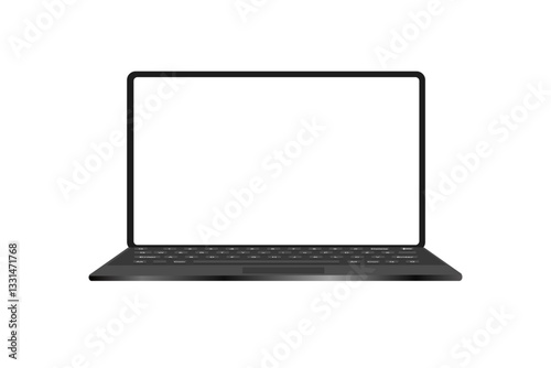 Modern laptop mockup, front view  mockup, high quality, isolated on white background. Editable vector notebook device mockup.