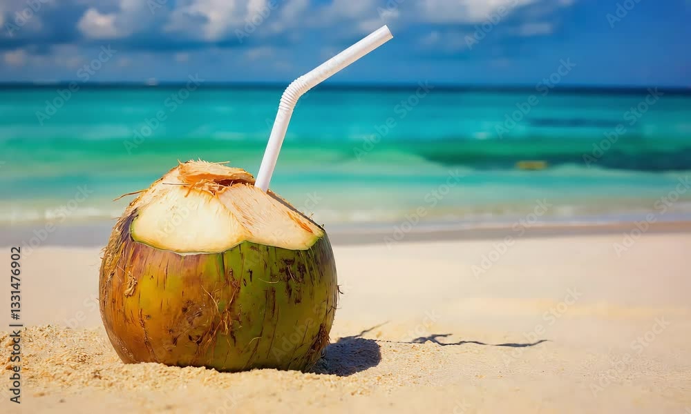 coconut cocktail on the beach coconut cocktail on the beach
