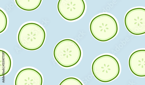 Cute cucumber pattern background vector design