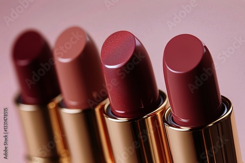 Collection of Lipstick Shades Displayed in Elegant Packaging for Beauty Enthu...