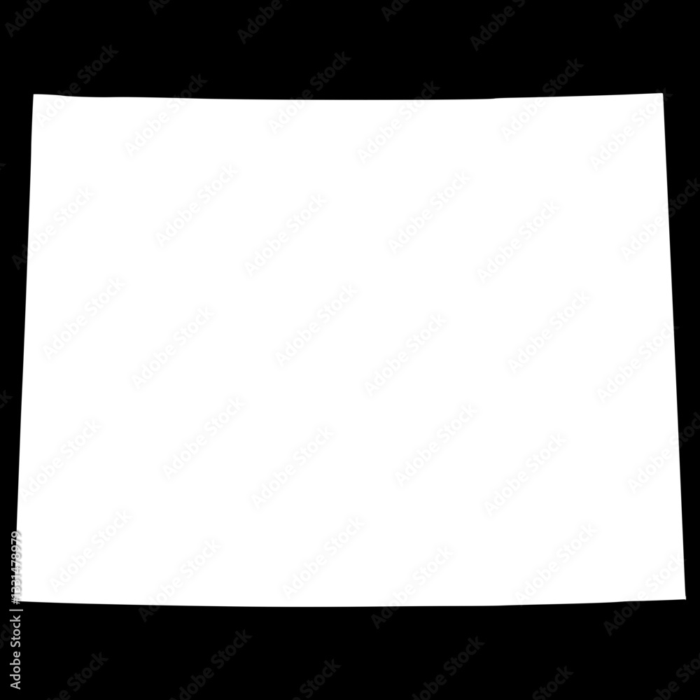 Obraz premium Negative space of Wyoming state silhouette, cutout transparent map