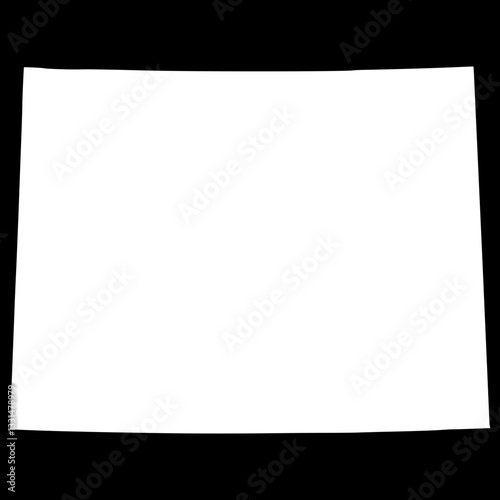 Negative space of Wyoming state silhouette, cutout transparent map