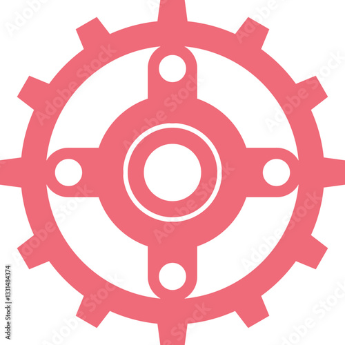 lite red gear hand drawn vector image with PNG Transparent background