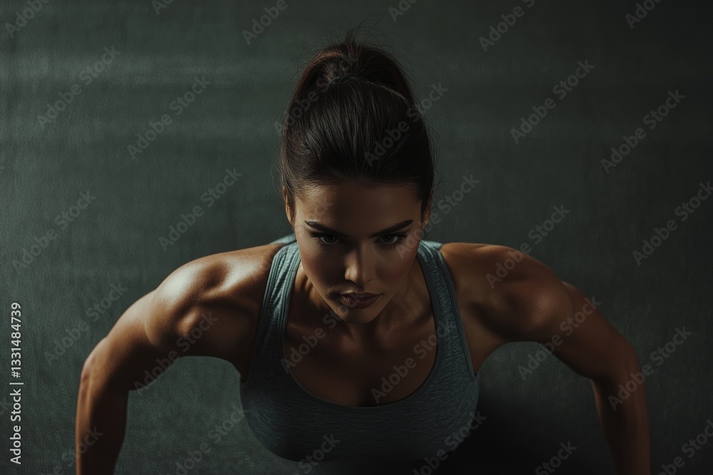 The agility and strength of a female athlete are showcased as she does high-intensity interval training at the gym, stock photo The agility and strength of a female athlete are showcased as she does high-intensity interval training at the gym, stock photo