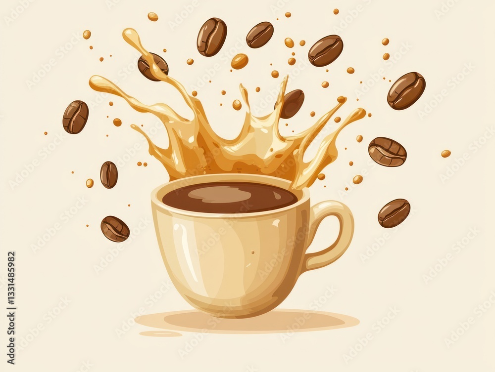 Obraz premium Delicious coffee splash in a cup