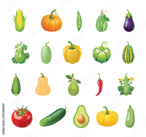 collection of fruit vegetables