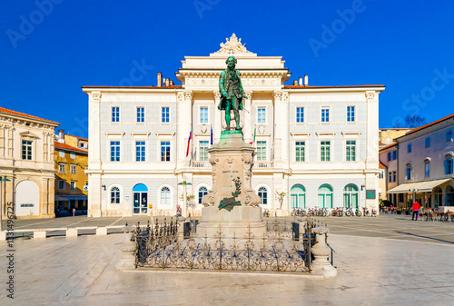 Obraz na płótnie View of the Tartini Square is the town in Piran, Slovenia w salonie