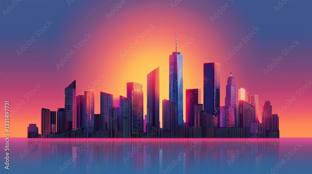 An abstract representation of a futuristic city, characterized by its dynamic and interconnected urban landscape, illuminated by glowing blue and red digital light structures and particles An abstract representation of a futuristic city, characterized by its dynamic and interconnected urban landscape, illuminated by glowing blue and red digital light structures and particles