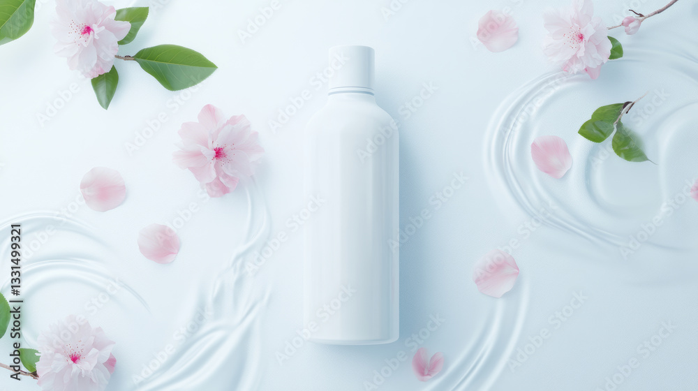 Skincare product bottle display image Skincare product bottle display image