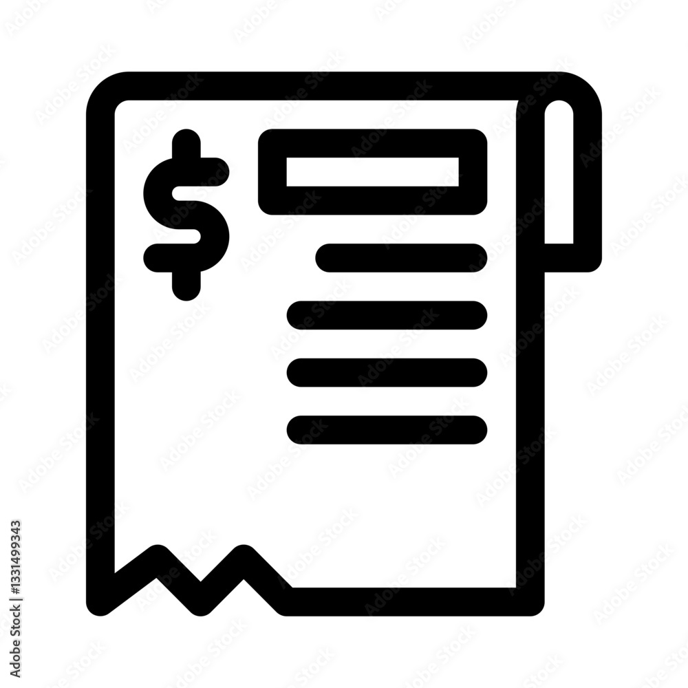 Receipt line icon Receipt line icon