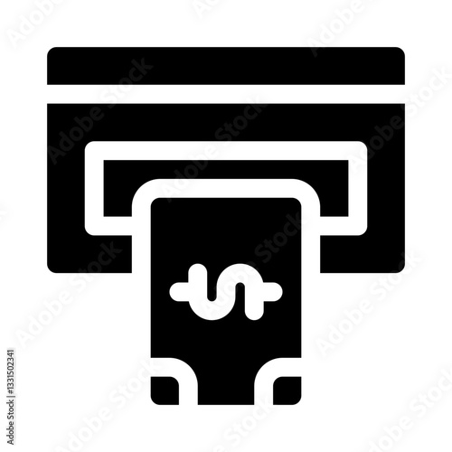 Cash withdrawal glyph icon
