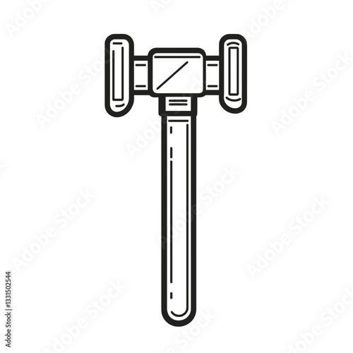 Minimalist black and white illustration of a gavel