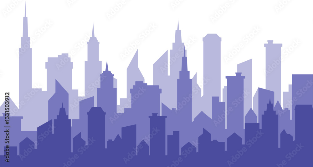 Fototapeta premium Night Cityscape Silhouette Background