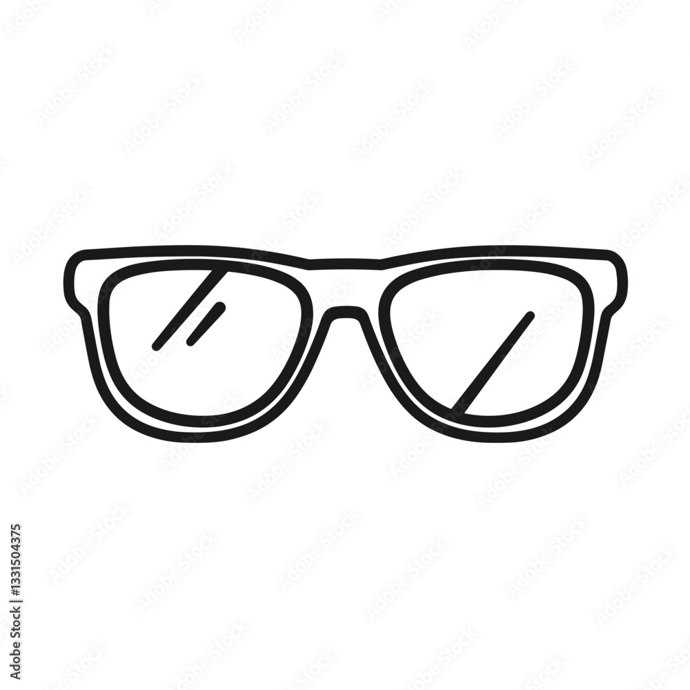 Fototapeta premium Classic fashion glasses icon in simple black and white. Modern optical glasses illustration for vision and fashion concepts