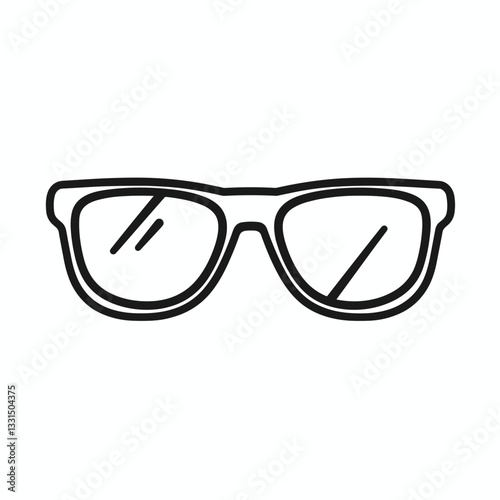 Classic fashion glasses icon in simple black and white. Modern optical glasses illustration for vision and fashion concepts