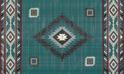 Navajo tribal vector seamless pattern. Native American ornament. Ethnic South Western decor style. Boho geometric ornament. Vector seamless pattern. Mexican blanket, rug. Woven carpet illustration