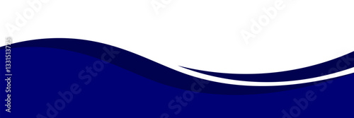 Vector blue line background curve element with white space for text and message design, overlapping layers, vector