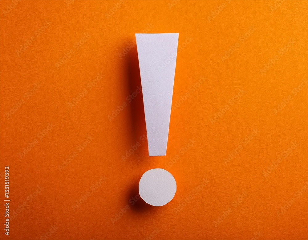 custom made wallpaper toronto digitalpaper cut out exclamation mark over orange background idea solution or communication business concept background with copy space