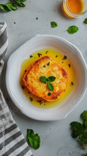 Delicious Baked Chicken Topped With Melted Cheese and Fresh Herbs in a Simple...