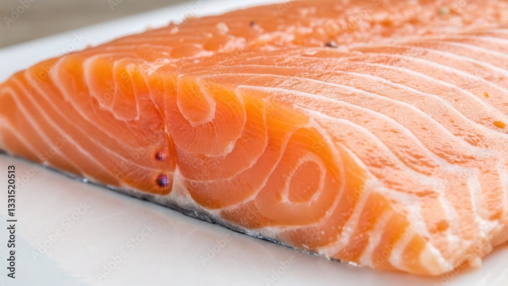 Fresh Salmon Fillet Close-Up