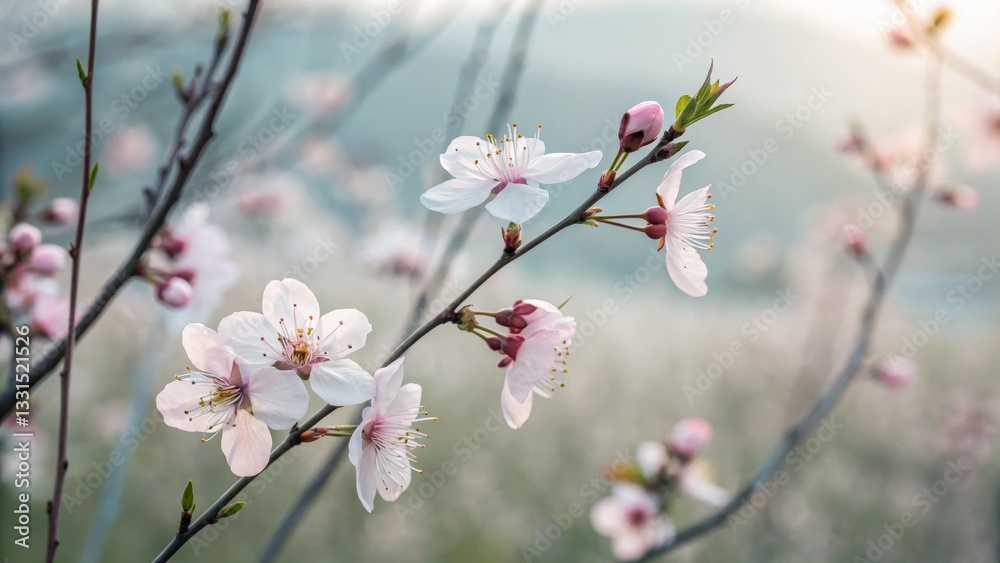 Delicate Cherry Blossom Branch in Spring Delicate Cherry Blossom Branch in Spring