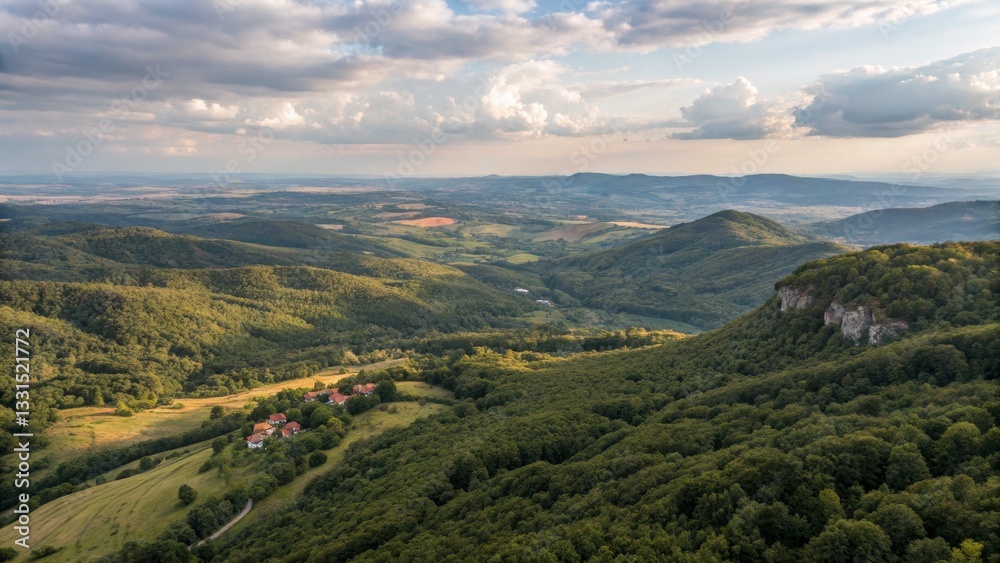 Fototapeta premium Scenic Mountain Landscape with Rolling Hills