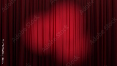 Red silk curtains with spotlights