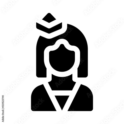 Flight attendant glyph icon