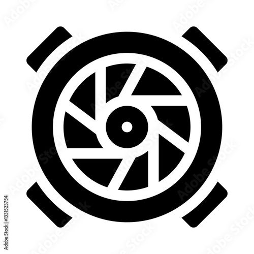 Jet engine glyph icon