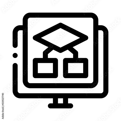 System architecture line icon